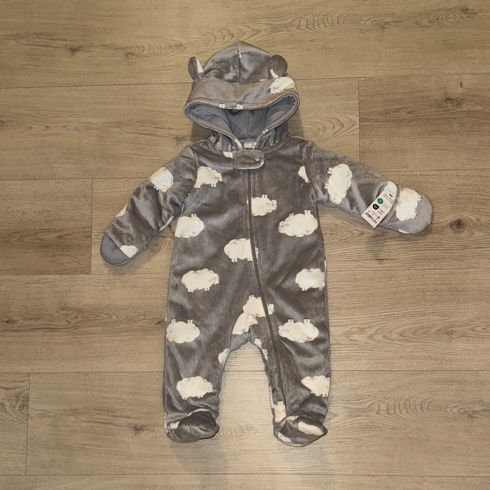Carter’s Grey Sheep Print Just One You fleece snowsuit